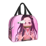 Demon Slayer Muichiro Tokito Insulated Lunch Bag for Women Kimetsu No Yaiba Cooler Thermal Bento Box School Food Storage Bag, everythinganimee