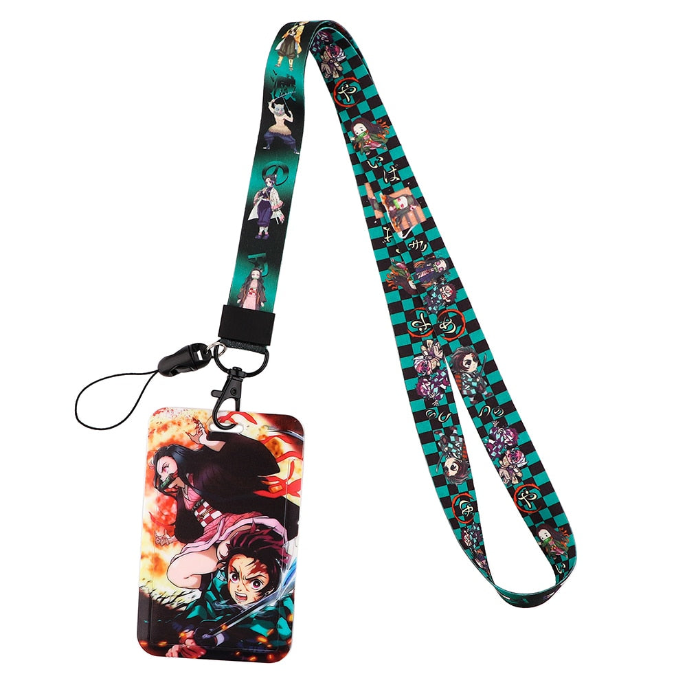 New Anime Demon Slayer Lanyards for Key Neck Strap For Card Badge Gym Key Chain Lanyard Key Holder DIY Hang Rope Keychain