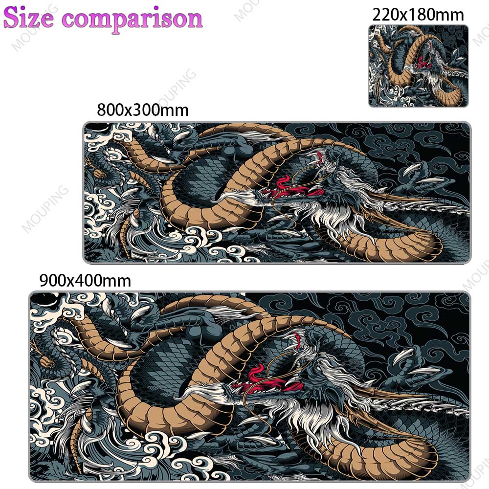 Dragon Mouse Pad Black and White Deskmat Playmat Laptop Japan Anime Gaming Keyboard Rubber Pad Pad on The Table Mouse Mat Pc Rug. everything animee