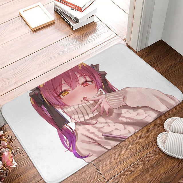 Hololive Bath Non-Slip Carpet Different Pupils Flannel Mat Entrance Door Doormat Floor Decoration Rug, everythinganimee