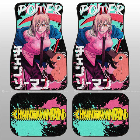 Chainsaw Man Power Car Floor Mats Custom Anime Car Interior Accessories Printing Car Floor Mat Universal Fit for Cars SUV Van, everythinganimee