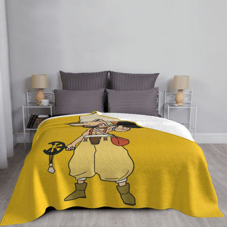 Captain Usopp Cartoon Blankets Flannel Printed One Piece Portable Super Soft Throw Blanket for Home Car Rug Piece, everythinganimee