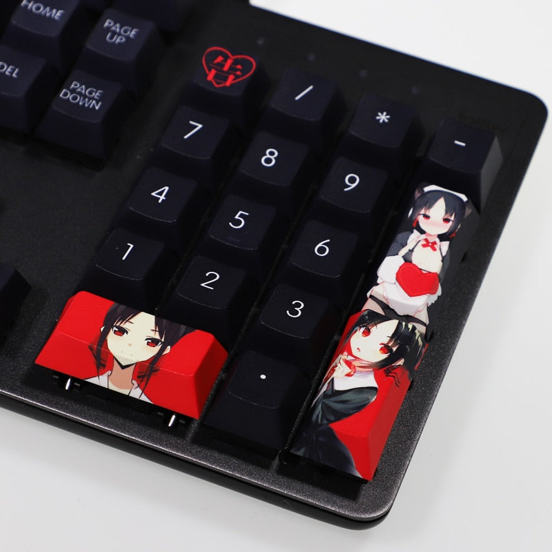 Kaguya-sama: Love Is War Shinomiya Kaguya Keycaps Cherry Profile Sublimation Mechanical Keyboard Key Caps 104 Keys Anime Keycap, everythinganimee