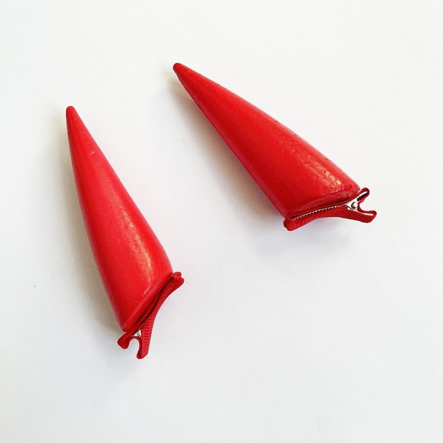Power Red Horn Hair clips