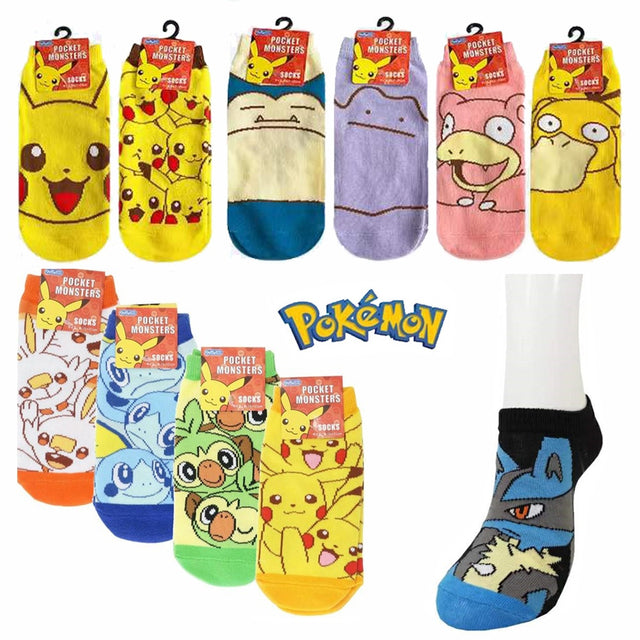 Pokemon Socks Leafeon Eevee Squirtle Charmander Pikachu Ditto Lucario Gengar Jolteon Espeon Snorlax Kawaii Winter Cotton Sock, everythinganimee