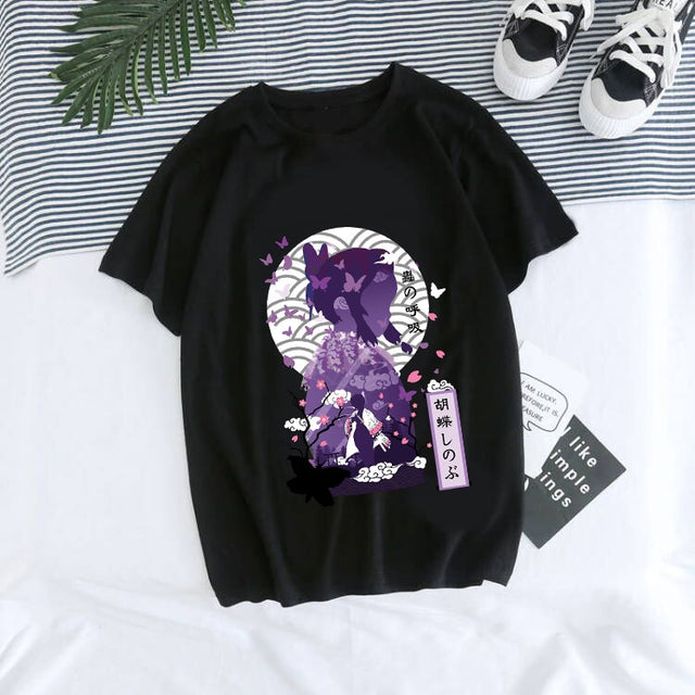 Japanese Anime Demon Slayer T Shirt Unisex Tanjirou Kamado Graphic Tee Shirt Women Kimetsu No Yaiba Nezuko Tshirt Female T-shirt, everythinganimee