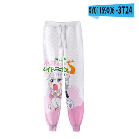 Anime Miss Kobayashi's Dragon Maid 3D Joggers Pants Men/Women Casual Trousers Hip Hop Sweatpants Kanna Kamui Cosplay Costume, everything animee