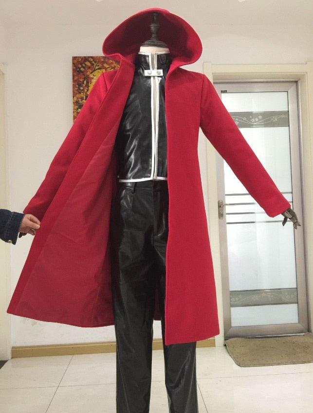 Anime Full Metal Alchemist Cosplay Costume Edward Elric Costume FullMetal Alchemist hooded coat Custom Made Halloween Cosplay, everythinganimee