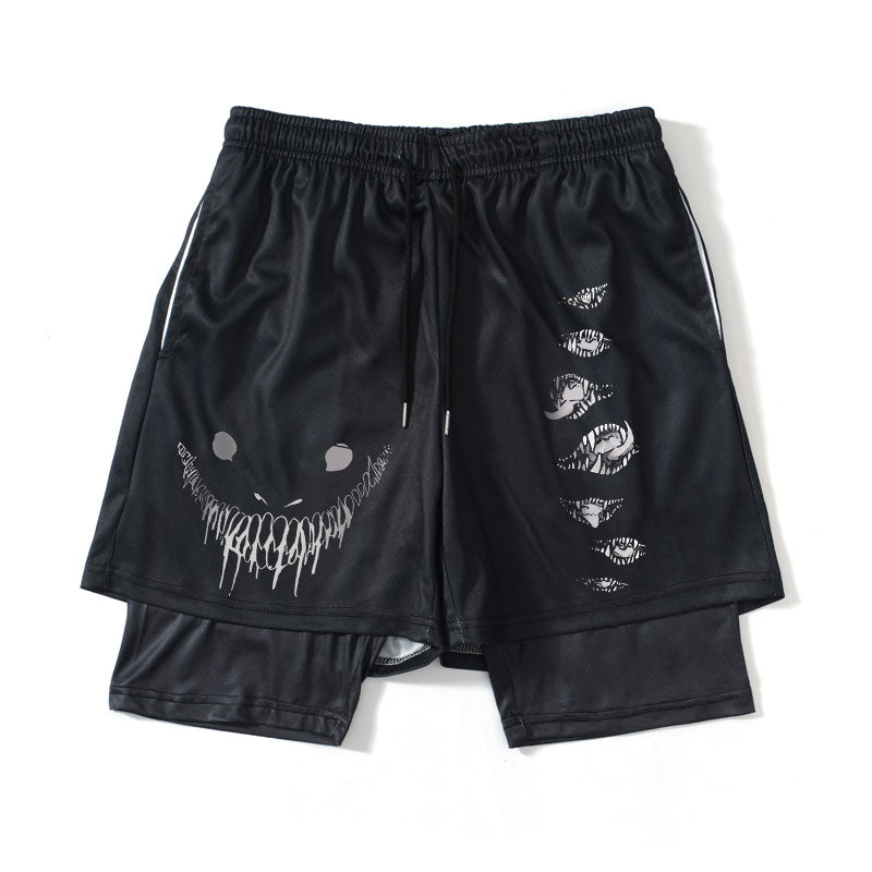 Anime Berserk Quick Dry Performance Shorts Men 3D Printed Gym 2 In 1  Running Shorts Breathable Fitness Sweatpants Sportswear