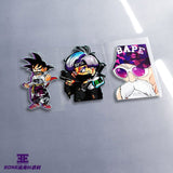 Anime Dragon Ball Z/GT/Super Car Sticker GokuVegeta Super Saiyan Lightning Reflective Holographic Waterproof Sticker Pull Flower , everythinganimee