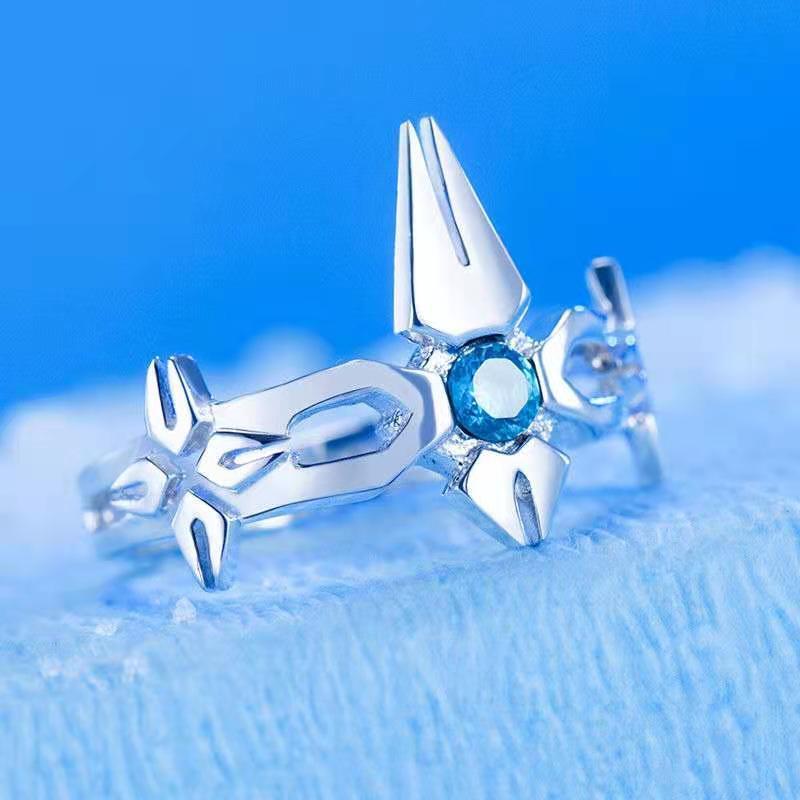 Anime Bleach Hitsugaya Toushirou Daiguren Hyourinmaru Rings Cosplay Props Jewelry Accessory Unisex Ring Adjustable Gift, everything animee