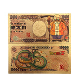 Dragon Ball Z Manga Anime Goku Figure Collection Gold Commemorative Banknote Collection Manga Peripherals Best Gifts