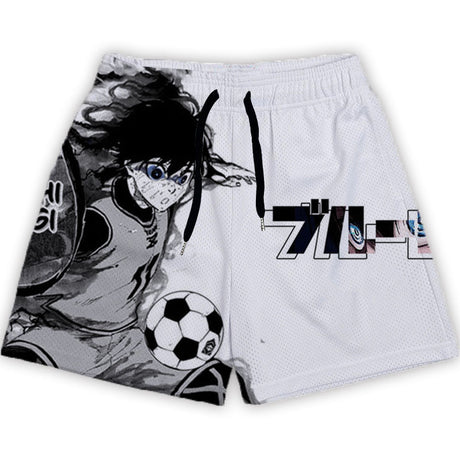 Anime Blue Lock Shorts Printed Fashion Street Gym Shorts Men Loose Casual Daily Workout Jogging Fitness Summer Beach Shorts, everythinganimee