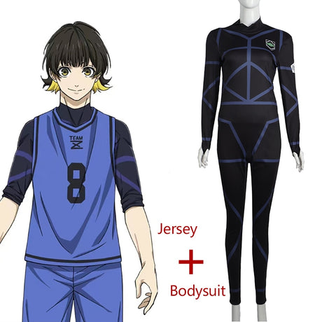 anime Bluelock Cosplay Costume Wig Chigiri Hyoma Isagi Yoichi Jersey Onesie Suit Anime Clothes Blue Sportswear Sport Wear Jerseys, everythinganimee