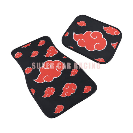 Anime Red Cloud Print Floor Mats Non-slip Fashion Washable Auto Interior Accessories Pad Protects Carpet for universalNon Slip, everythinganimee