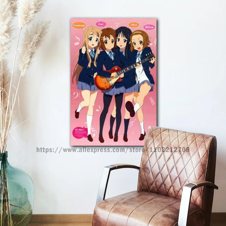 k-on anime Decorative Canvas 24x36 Posters Room Bar Cafe Decor Gift Print Art Wall Paintings, everythinganimee