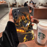 Demon Slayer Agatsuma Zenitsu For Samsung Galaxy S22 Ultra S21 S20 Plus FE Ultra Phone Case Black Shockproof Liquid Silicone,everythinganimee