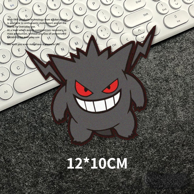 Pokemon Black Pikachu Gengar car stickers Japanese anime surrounding dark elf decoration electric motorcycle scratches cover, everythinganimee