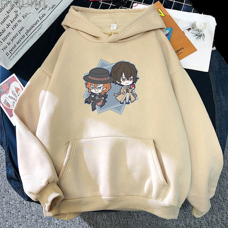 Bungo Stray Dogs Hoodie Japanese Anime Chuuya Nakahara Dazai Hoody New Women Hip Hop Harajuku Long Sleeve Sweatshirts Streetwear, everything animee