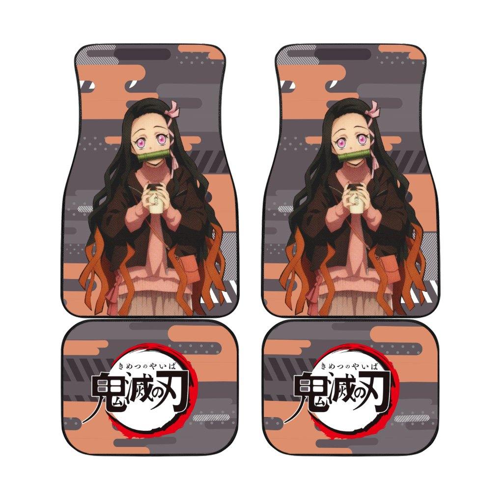 Demon Slayer Kamado Nezuko and other characters Car Floor Mats Custom Demon Slayer Anime Car Accessories 4PCs Pack, everythinganimee