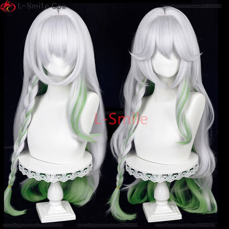 Nahida Cosplay Wig Genshin Impact Cosplay The Greater Lord Rukkhadevata Wig 100cm Long Gradient Wig Ear Heat Resistant Hair Wigs