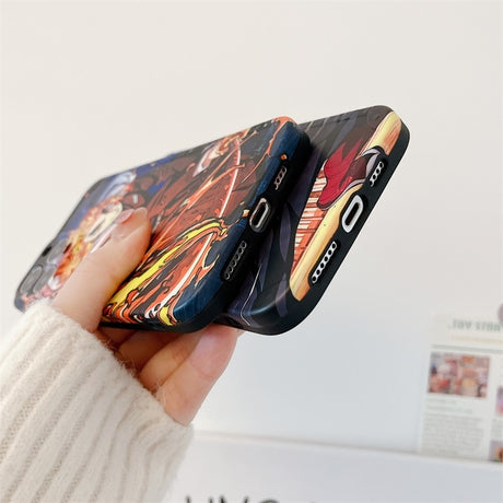 Hot Japan Anime Demon Slayer Color Phone Case For IPhone 11 12 13 14 Pro XS Max XR X Cartoon Soft Silicone Fundas Shell Cover, everything animee