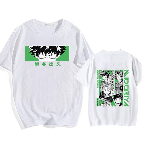 Japanese Anime My Hero Academia T Shirt Deku Print T-shirts Summer Katsuki Bakugou Graphic Tshirt Cartoon Harajuku Unisex Tops, everythinganimee