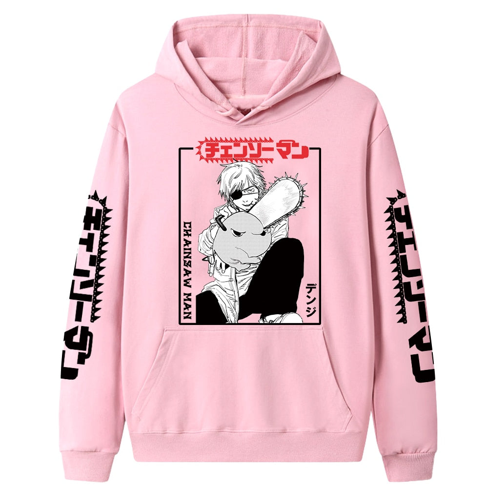 Japan Anime Chainsaw Man Loog Sleeve Sweatshirt Denji Men Women Hoodie Cool Pullover Coat Hooded Tops