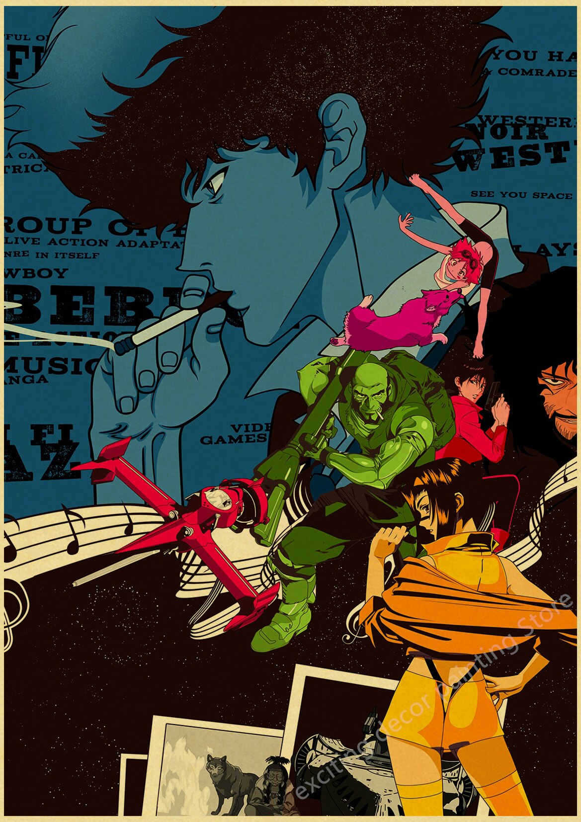 Cowboy Bebop Retro Posters (A4)