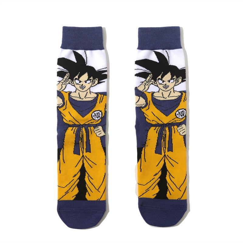 Dragon Ball Son Goku Anime Socks Men Cartoon Hip Hop Print Skateboard Socks Personality Casual Cotton Long Sock Breathable Sock