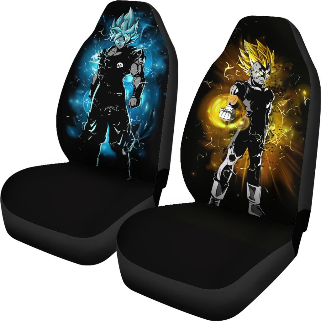 Car Seat Cover Cool Anime Dragon Ball Z Cartoon Design 2pcs Set Universal Cushion Covers Fit Most Vehicle SUV Van Trucks Interior Accessories, everythinganimee