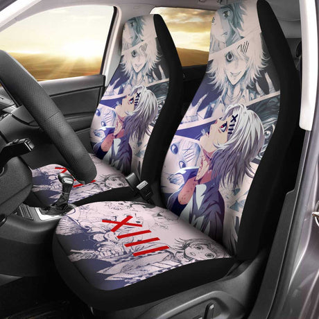 Tokyo Ghoul Rize Kamishiro Car Seat Covers Anime Car Accessories,Pack of 2 Universal Front Seat Protective Cover, everythinganimee