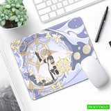 Genshin Impact Desk Mat Gamer Mousepads Mouse Pad Office Desk Pads Anime Cute Small Mousepad Mouse Mats For Computer 20x25cm