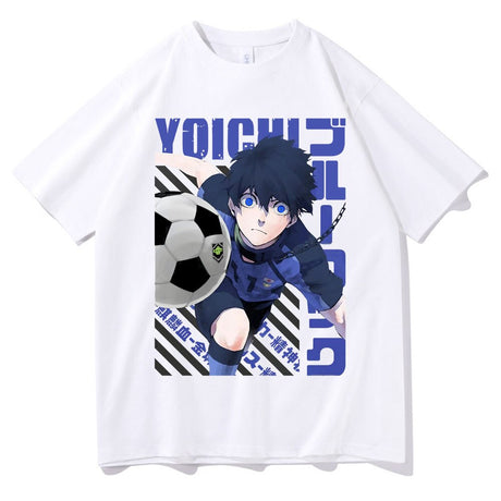 Introducing the must-have Anime Blue Lock Isagi Yoichi Graphic T-Shirt for men and women! This trendy, unisex t-shirt features a cool graphic design of the iconic anime character Isagi Yoichi. Made with soft, breathable cotton, this t-shirt is perfect for any casual occasion. Available in a variety of sizes and colors, you'll be able to find the perfect fit. 