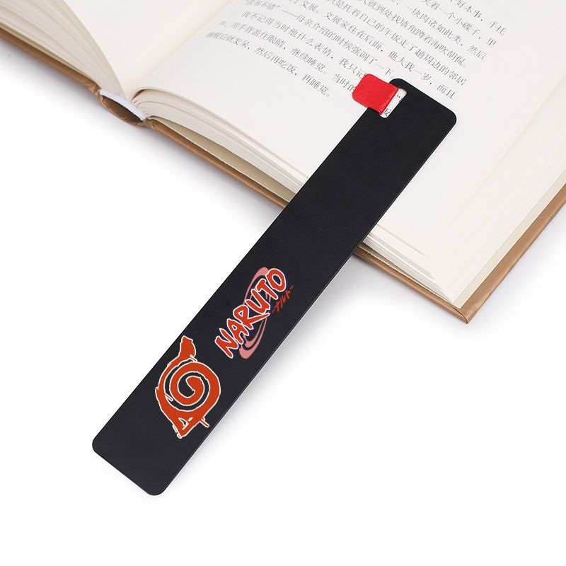 15CM Naruto Metal Bookmark Red Cloud Akatsuki Uchiha Sasuke Uchiha Itachi Ninja Animation Anime Metal Ruler Bookmark, everythinganimee