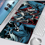 Dragon Mouse Pad Black and White Deskmat Playmat Laptop Japan Anime Gaming Keyboard Rubber Pad Pad on The Table Mouse Mat Pc Rug, everything animee