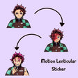 Demon King Tanjirou Sticker Demon Slayer Anime Lenticular Motion Sticker Waterproof Decals for Car,Laptop,Refrigerator,Etc Gift, everythingnaimee