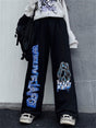 Anime Print Wide Leg Pants Women Harajuku Streetwear Alt Oversize Jogging Sweatpants Baggy Korean Fashion Joggers Trousers. everything animee