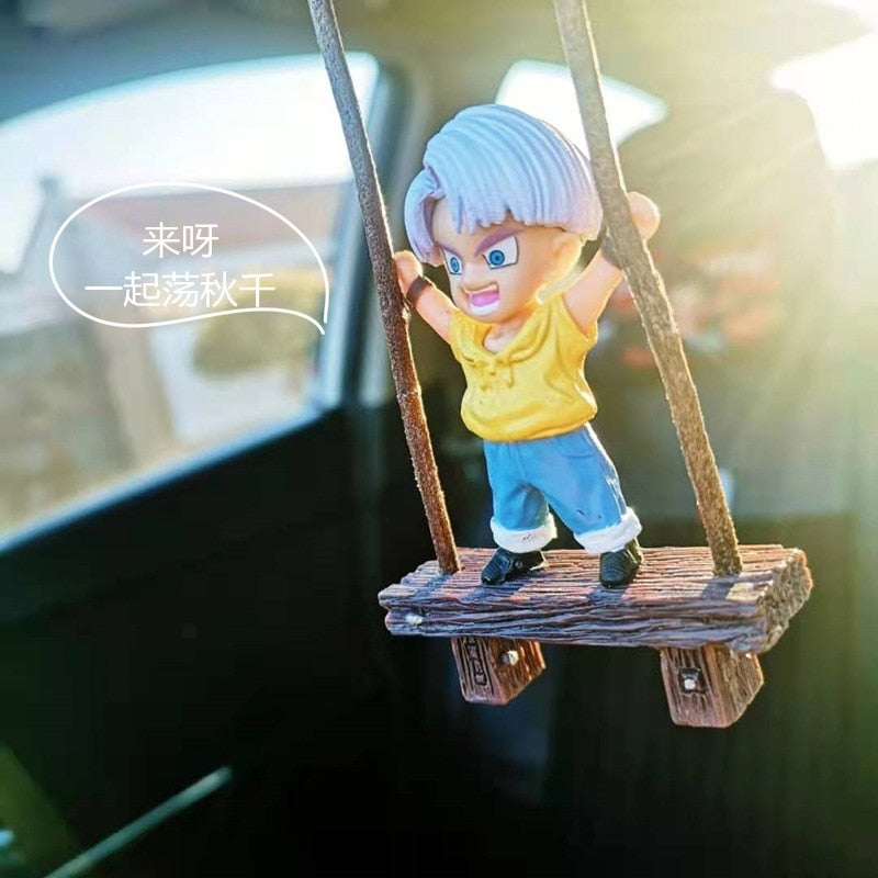 Dragon Ball Son GOku and Trunks Swing Anime Model Car Rearview