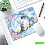 Genshin Impact Desk Mat Gamer Mousepads Mouse Pad Office Desk Pads Anime Cute Small Mousepad Mouse Mats For Computer 20x25cm