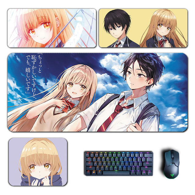 Anime The Angel Next Door Spoils Me Rotten Mouse Pad Shiina Mahiru Mousepad Computer Keyboard Pad Gaming Accessories Desk Mat, everythinganimee