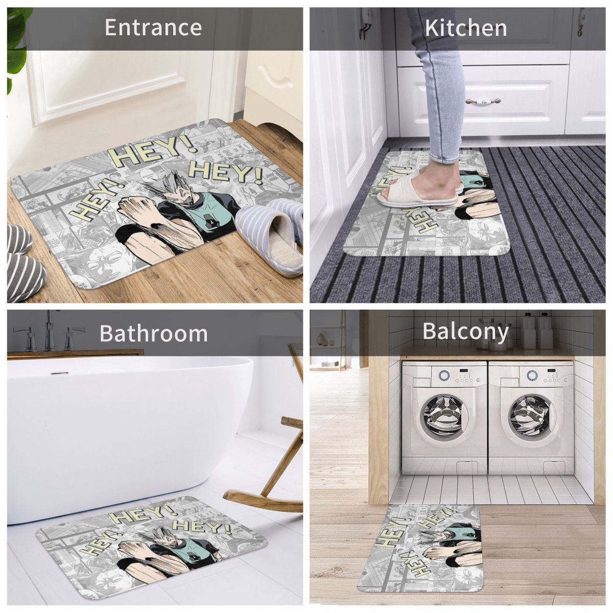 Bathroom Mat Haikyuu Bokuto Haikyu Doormat Kitchen Carpet Balcony Rug Home Decoration, everythinganimee