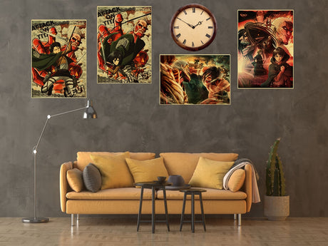 Attack on Titan Anime Posters Levi Retro Kraft Paper DIY Vintage Room Home Bar Cafe Decor Gift Print Aesthetic Art Wall Painting