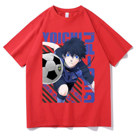 Introducing the must-have Anime Blue Lock Isagi Yoichi Graphic T-Shirt for men and women! This trendy, unisex t-shirt features a cool graphic design of the iconic anime character Isagi Yoichi. Made with soft, breathable cotton, this t-shirt is perfect for any casual occasion. Available in a variety of sizes and colors, you'll be able to find the perfect fit. 