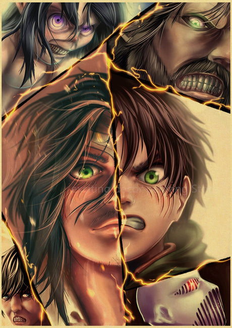 Attack on Titan Anime Posters Levi Retro Kraft Paper DIY Vintage Room Home Bar Cafe Decor Gift Print Aesthetic Art Wall Painting