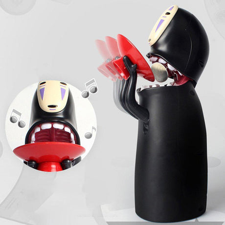 Anime Spirited Away No Face Man Model Figure Doll Piggy Bank Faceless Man Piggy Bank Can Automatic Eat Coin Kids Toys, everythinganimee