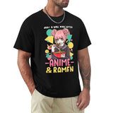 Just A Girl Who Loves Anime And Ramen Shirt Women Girls T-Shirt kawaii clothes korean fashion black t-shirts for men, everythinganimee