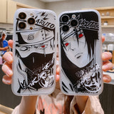 Naruto Phone Case for iPhone 13, 12, 11, 14 Pro Max, Plus, X, XR. Featuring the iconic Uchiha Sasuke and Kakashi characters, this soft silicone cover not only provides protection for your phone but also showcases your love for the iconic anime series. Perfect for any Naruto fan or as a gift for the anime enthusiast in your life