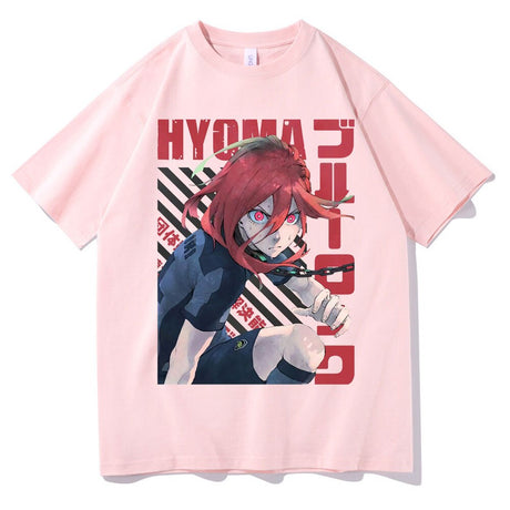 Japanese Men's Streetwear Anime Blue Lock Chigiri Hyoma Print Tshirt Man Woman Harajuku Manga Cartoon T-shirt Male Black T Shirt