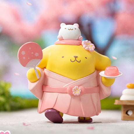 Genuine Sanrio Figure Blossom And Wagashi Series Pompompurin Mymelody Kuromi Cinnamoroll Action Figurines Model Dolls Kids Toy, everythinganimee